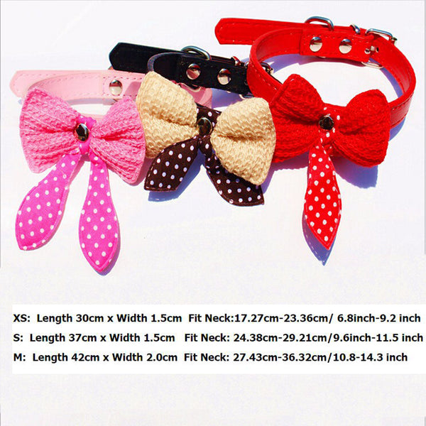 Knit Bowknot Leather Collars