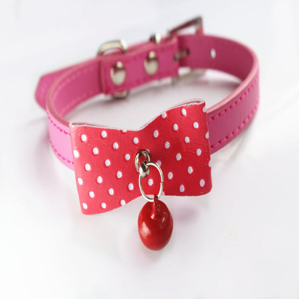 Knit Bowknot Leather Collars