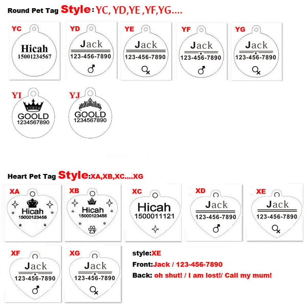 Adorable Engraved Pet Tag