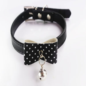 Knit Bowknot Leather Collars
