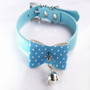 Knit Bowknot Leather Collars