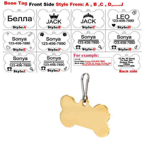 Adorable Engraved Pet Tag