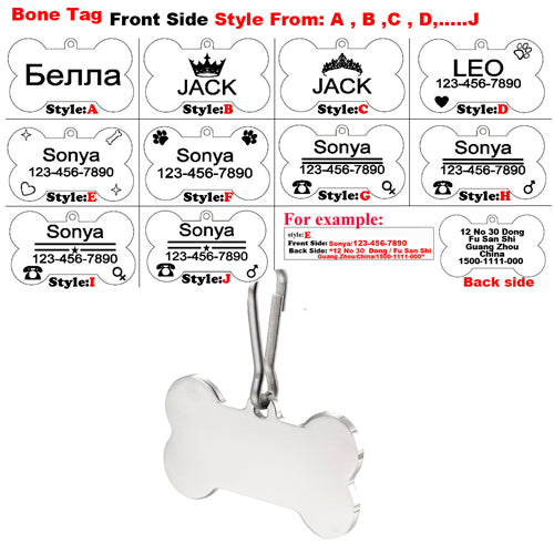 Adorable Engraved Pet Tag