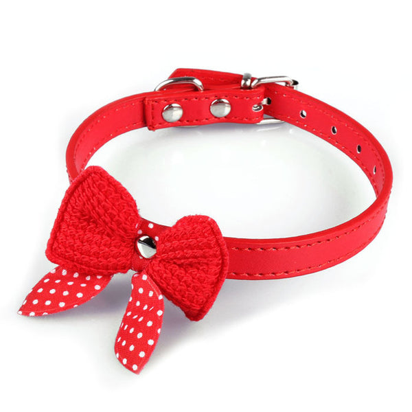 Knit Bowknot Leather Collars