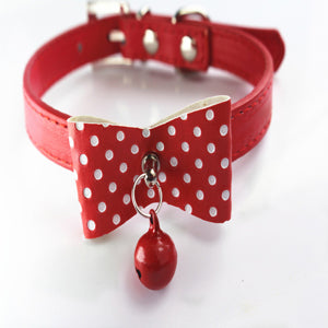 Knit Bowknot Leather Collars